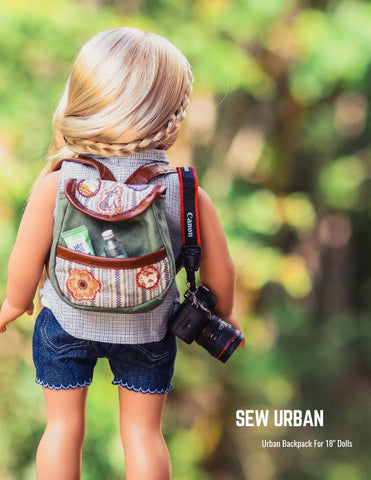 Sew Urban 18 Inch Modern Urban Backpack 18" Doll Accessory Pattern Pixie Faire