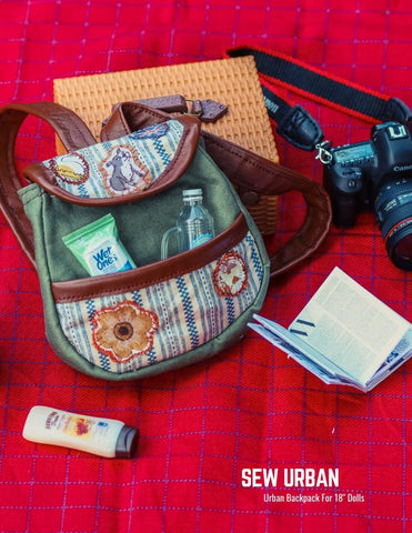 Sew Urban 18 Inch Modern Urban Backpack 18" Doll Accessory Pattern Pixie Faire