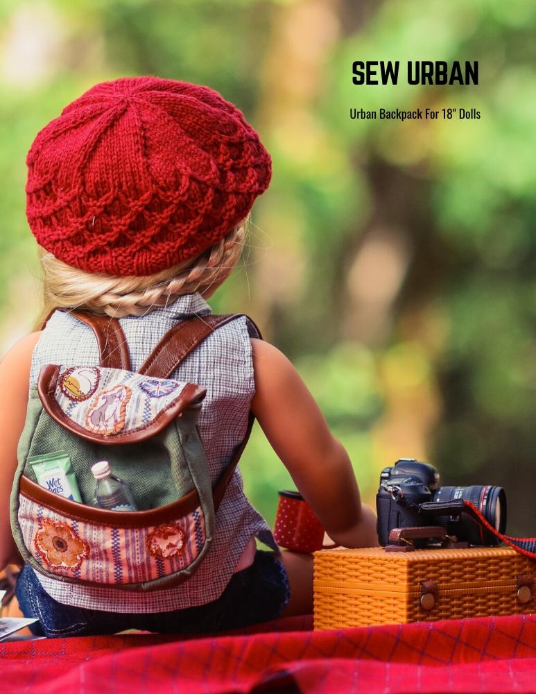 diy miniature doll accessories mini backpack Urban Backpack 18 inch Doll Accessories Pattern PDF Download