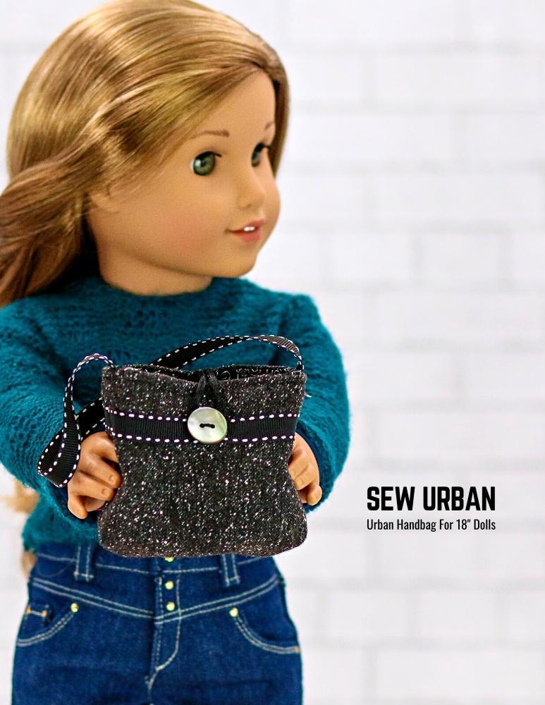 Sew Urban 18 Inch Modern Urban Handbag 18" Doll Accessories Pixie Faire