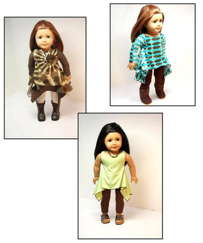 Sew Urban 18 Inch Modern Twirly Tunic 18" Doll Clothes Pattern Pixie Faire