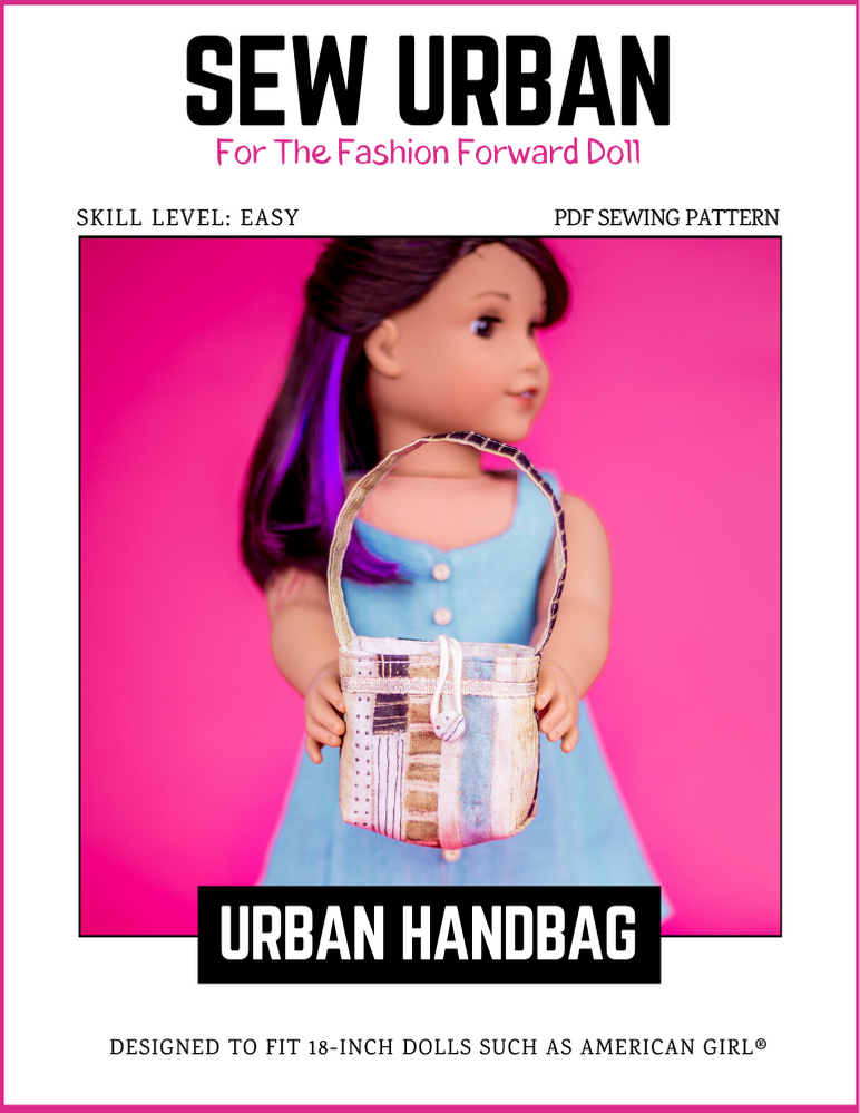 Sew Urban 18 Inch Modern Urban Handbag 18" Doll Accessories Pixie Faire