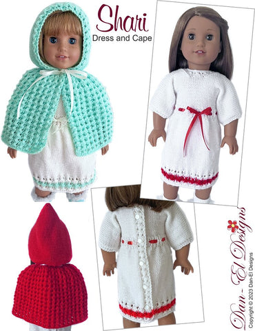 Dan-El Designs Knitting Shari 18" Doll Knitting Pattern Pixie Faire