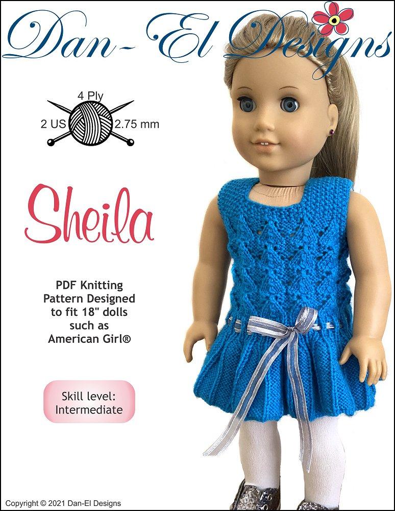 Dan-El Designs Knitting Sheila 18" Doll Clothes Knitting Pattern Pixie Faire