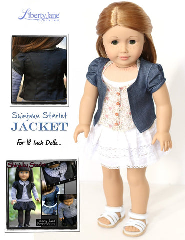 Liberty Jane 18 Inch Modern Shinjuku Starlet Jacket 18" Doll Clothes Pattern Pixie Faire