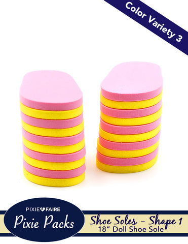 Pixie Faire Pixie Packs Pixie Packs SHAPE 1 Pre-cut Shoe Soles 6mm Color Variety 3 Pixie Faire