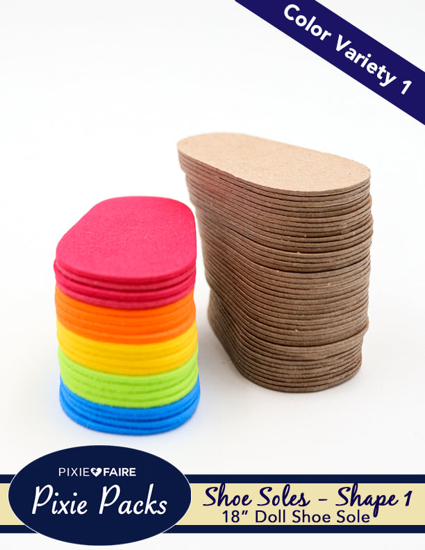 Pixie Faire Pixie Packs Pixie Packs SHAPE 1 Pre-cut Shoe Soles  Color Variety 1 Pixie Faire