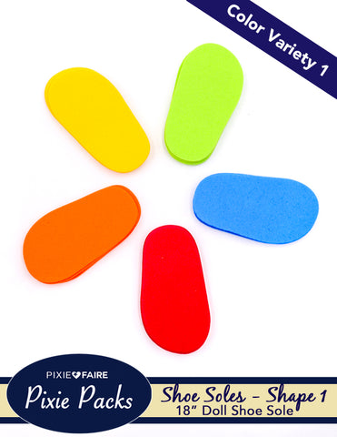 Pixie Faire Pixie Packs Pixie Packs SHAPE 1 Pre-cut Shoe Soles  Color Variety 1 Pixie Faire