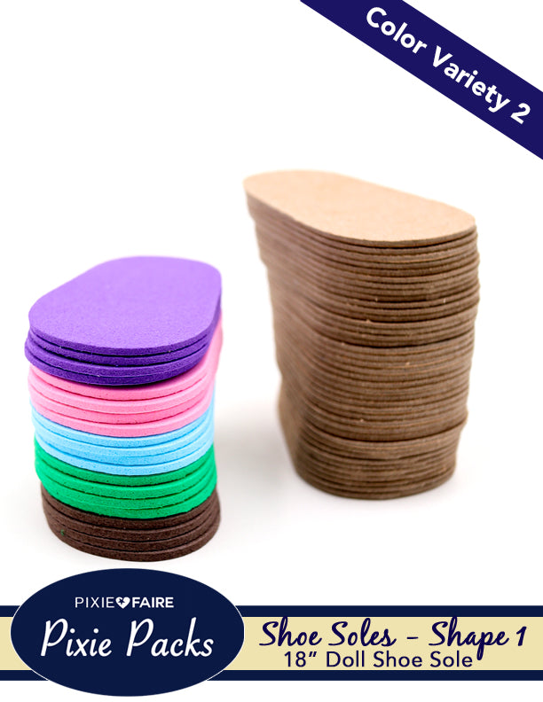 Pixie Faire Pixie Packs Pixie Packs SHAPE 1 Pre-cut Shoe Soles 2mm Color Variety 2 Pixie Faire