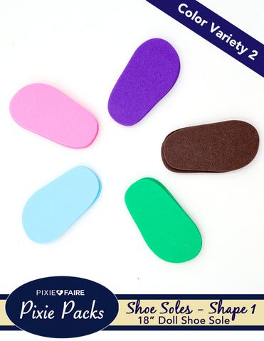 Pixie Faire Pixie Packs Pixie Packs SHAPE 1 Pre-cut Shoe Soles 2mm Color Variety 2 Pixie Faire