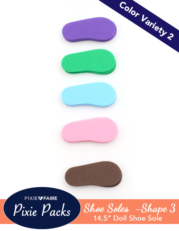 Pixie Faire Pixie Packs Pixie Packs SHAPE 3 Pre-Cut Shoe Sole Foam and Chipboard Color Variety 2 Pixie Faire