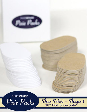 Pixie Faire Pixie Packs Pixie Packs SHAPE 1 Pre-cut Shoe Soles 2mm White Foam and Chipboard Pixie Faire