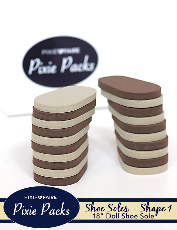 Pixie Faire Pixie Packs Pixie Packs SHAPE 1 Pre-cut Shoe Soles 6mm Brown Pixie Faire