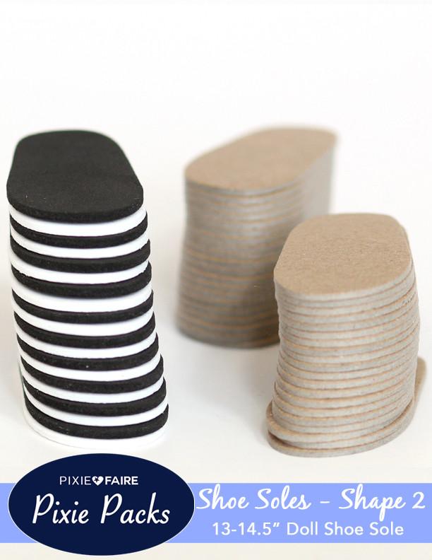 Pixie Faire Pixie Packs Pixie Packs SHAPE 2 Pre-cut Shoe Sole Black/White Foam and Chipboard Pixie Faire