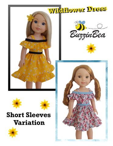 BuzzinBea WellieWishers Wildflower Dress 14.5" Doll Clothes Pattern Pixie Faire