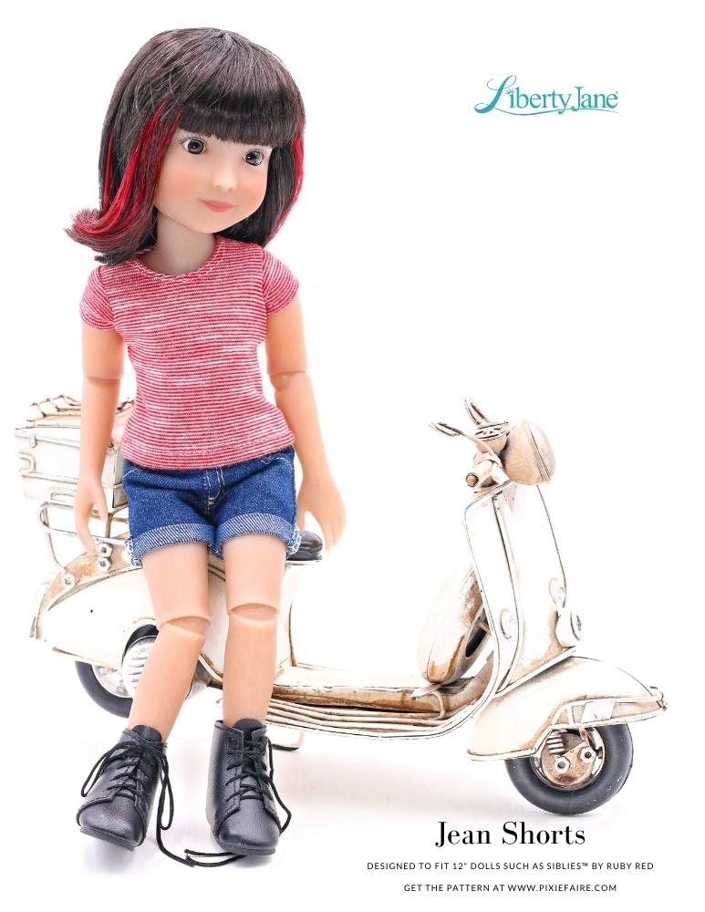 Liberty Jane Siblies Jeans Bundle Pattern For 12" Siblies Dolls Pixie Faire