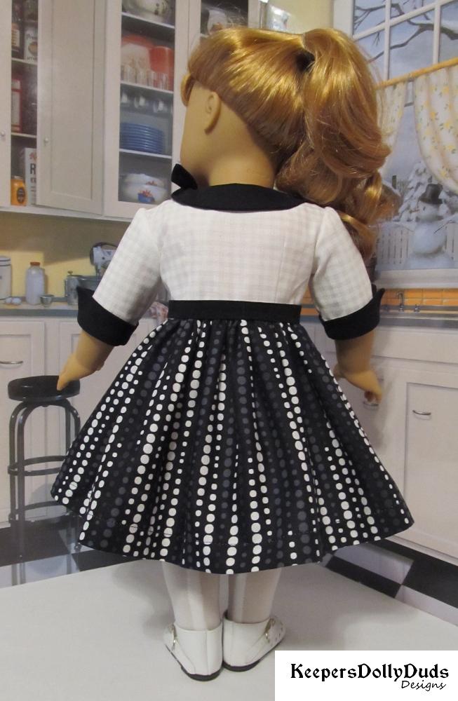 Keepers Dolly Duds Designs 18 Inch Historical Side Tie Collar Dress 18" Doll Clothes Pattern Pixie Faire