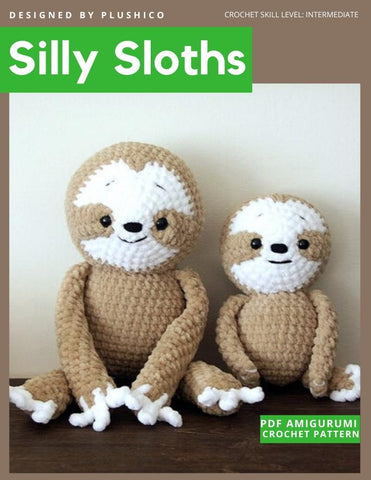 Plushico Amigurumi Silly Sloths Amigurumi Crochet Pattern Pixie Faire