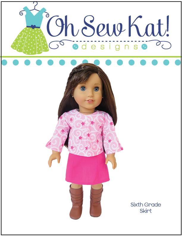 Oh Sew Kat Sixth Grade Skirt Doll Clothes Pattern 18 inch American Girl Dolls oh-sew-kat-sixth-grade-skirt-doll-clothes-pattern-18-inch-american-girl-dolls