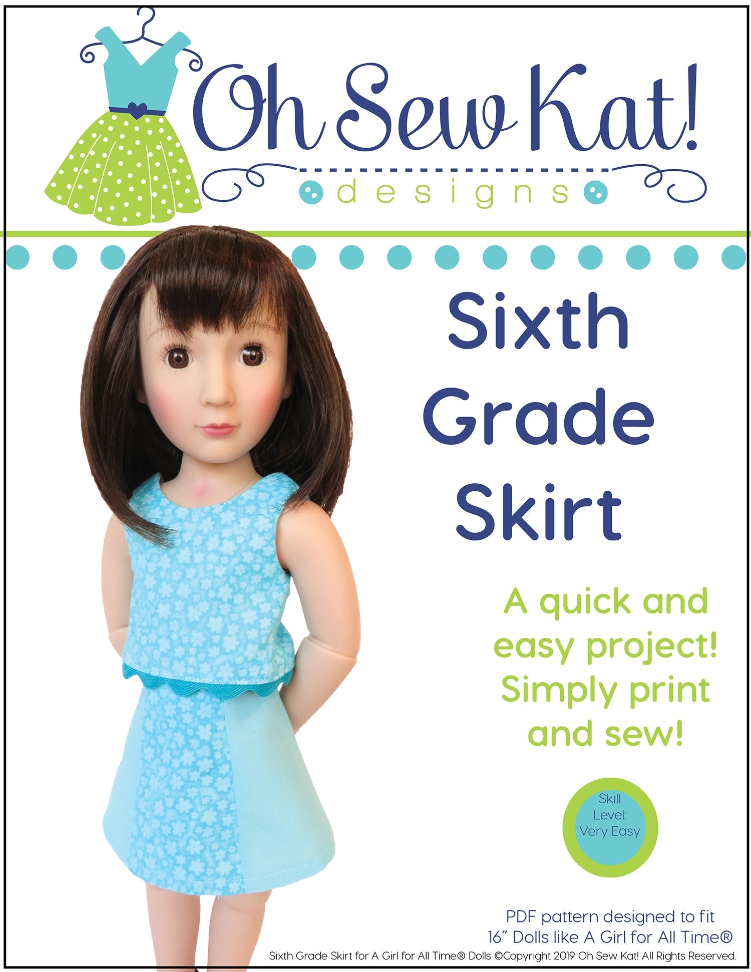 Oh Sew Kat A Girl For All Time Sixth Grade Skirt Pattern For A Girl For All Time Dolls Pixie Faire