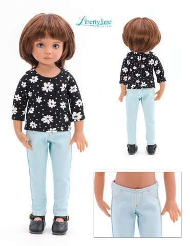 Liberty Jane Little Darling Jeans Bundle Doll Clothes Pattern For Little Darling Dolls Pixie Faire