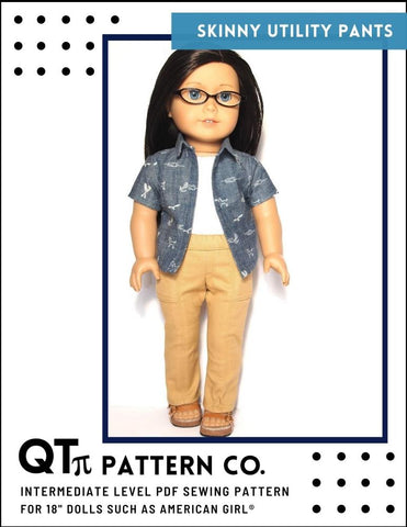 QTπ Pattern Co 18 Inch Modern Skinny Utility Pant 18" Doll Clothes Pixie Faire