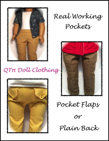 QTπ Doll Clothing 18 Inch Modern Skinny Utility Pant 18" Doll Clothes Pixie Faire