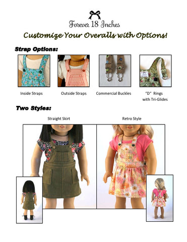 Forever 18 Inches 18 Inch Modern NOT!  Your Brother's Overalls 18" Doll Clothes Pixie Faire