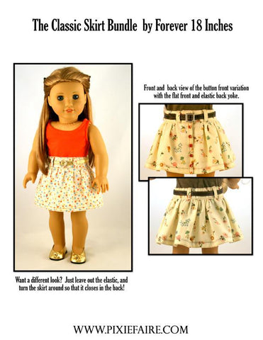 Forever 18 Inches 18 Inch Modern Classic Skirt Bundle 18" Doll Clothes Pixie Faire
