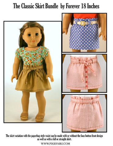 Forever 18 Inches 18 Inch Modern Classic Skirt Bundle 18" Doll Clothes Pixie Faire