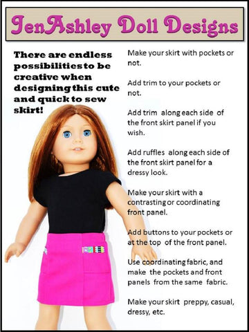 Jen Ashley Doll Designs 18 Inch Modern Design Your Own Skirt 18" Doll Clothes Pixie Faire