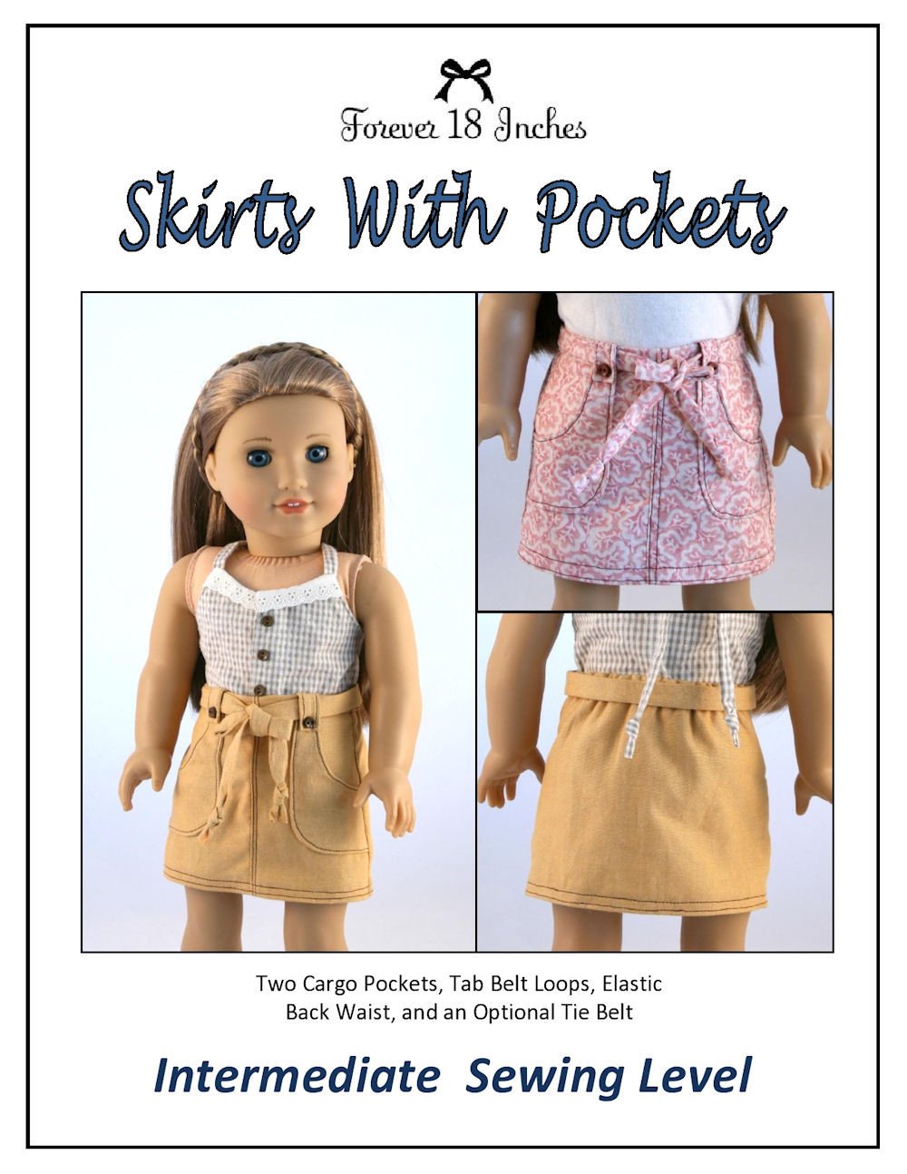 Forever 18 Inches 18 Inch Modern Skirts With Pockets Bundle 18" Doll Clothes Pixie Faire
