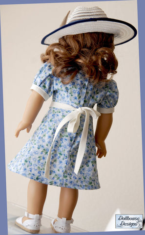 Dollhouse Designs 18 Inch Historical Sleuth 1930s Dress 18" Doll Clothes Pattern Pixie Faire