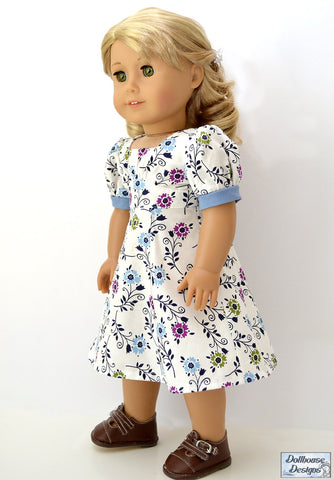 Dollhouse Designs 18 Inch Historical Sleuth 1930s Dress 18" Doll Clothes Pattern Pixie Faire
