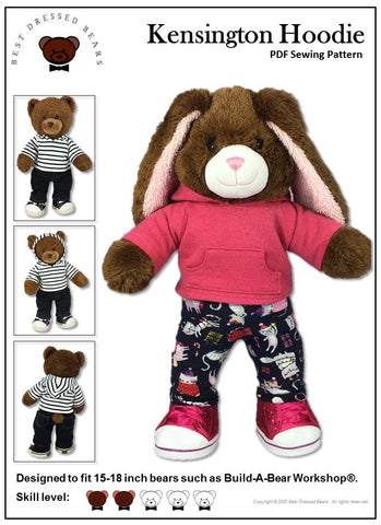 Best Dressed Bears Build-A-Bear Kensington Hoodie Pattern for Build-A-Bear Dolls Pixie Faire