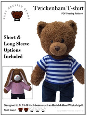 Sewing Bear柄セットアップ レッド Best Dressed Bears Twickenham T-Shirt Plush Toy Clothes