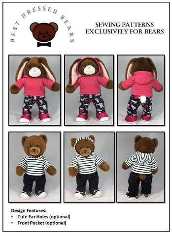 Best Dressed Bears Build-A-Bear Kensington Hoodie Pattern for Build-A-Bear Dolls Pixie Faire