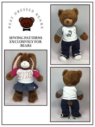 Best Dressed Bears Build-A-Bear The Taylor Tee Pattern for Build-A-Bear Dolls Pixie Faire