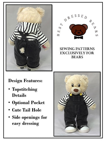 Best Dressed Bears Build-A-Bear Denver Dungarees Pattern for Build-A-Bear Dolls Pixie Faire