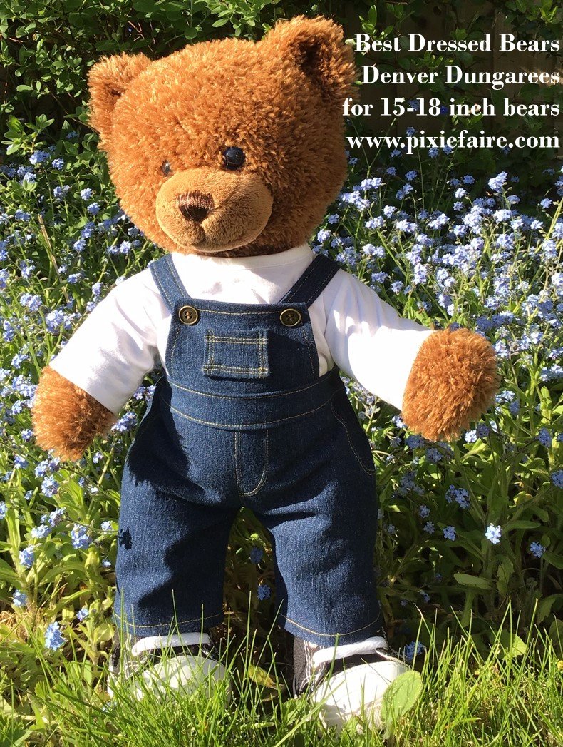 Best Dressed Bears Denver Dungarees Plush Toy Clothes Pattern 15 to 18