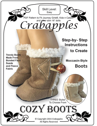 Crabapples Journey Girl Cozy Boots Pattern for Journey Girls and Kidz N Cats Dolls Pixie Faire