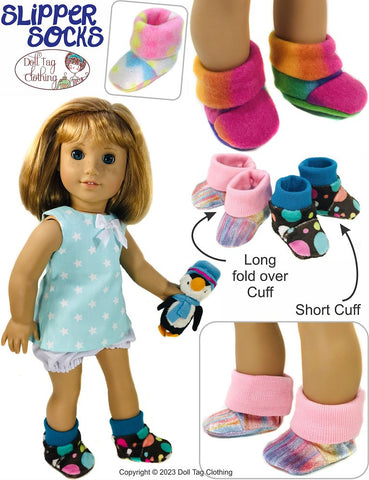 Doll Tag Clothing Shoes Slipper Socks 18" Doll Clothes Pattern Pixie Faire