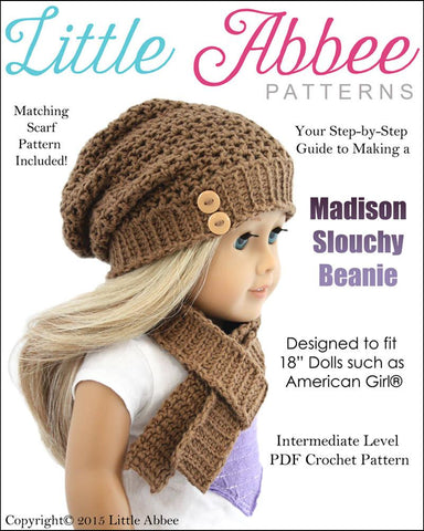 Little Abbee Crochet Madison Slouchy Beanie and Scarf Crochet Pattern Pixie Faire