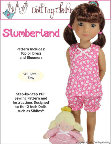 Doll Tag Clothing Siblies Slumberland Pattern for 12" Siblies Dolls Pixie Faire