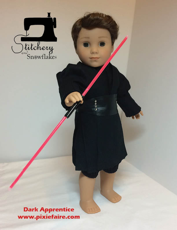 Stitchery By Snowflake 18 Inch Modern Dark Apprentice 18" Doll Clothes Pattern Pixie Faire