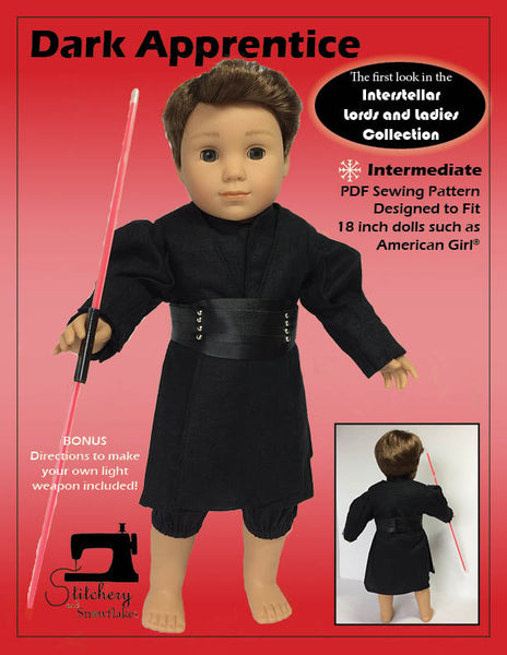 Dark Apprentice Doll Clothes Pattern 18 inch American Girl Dolls