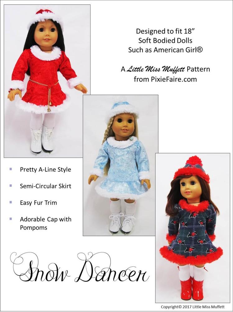 Little Miss Muffett 18 Inch Modern Snow Dancer 18" Doll Clothes Pattern Pixie Faire