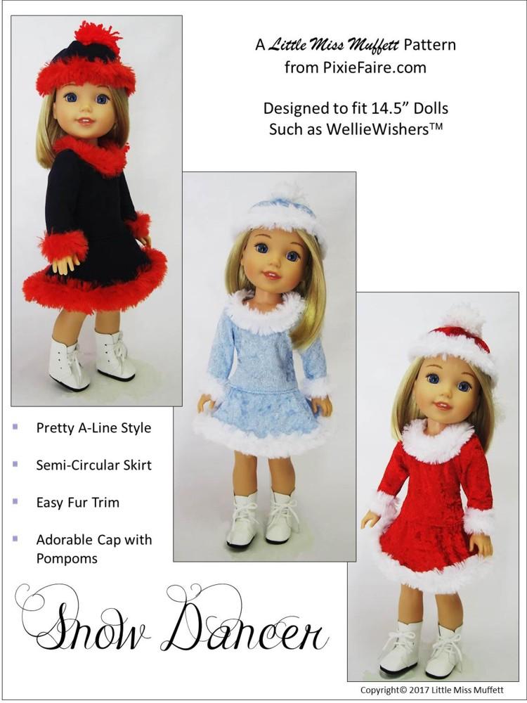 Little Miss Muffett WellieWishers Snow Dancer 14.5" Doll Clothes Pattern Pixie Faire
