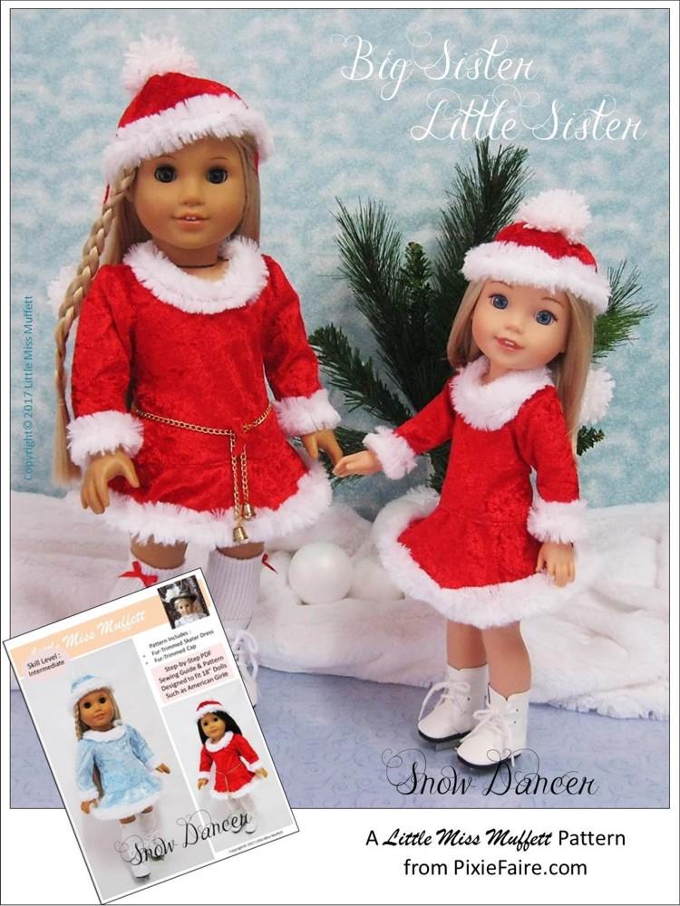 Little Miss Muffett WellieWishers Snow Dancer 14.5" Doll Clothes Pattern Pixie Faire