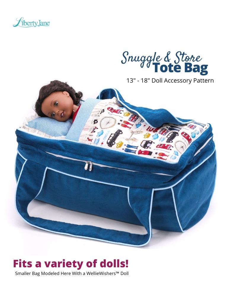Liberty Jane Bitty Baby/Twin Snuggle & Store Tote Bag 13" - 18" Doll Accessory Pattern Pixie Faire